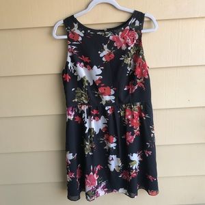 Floral dress. Black with color flower print.